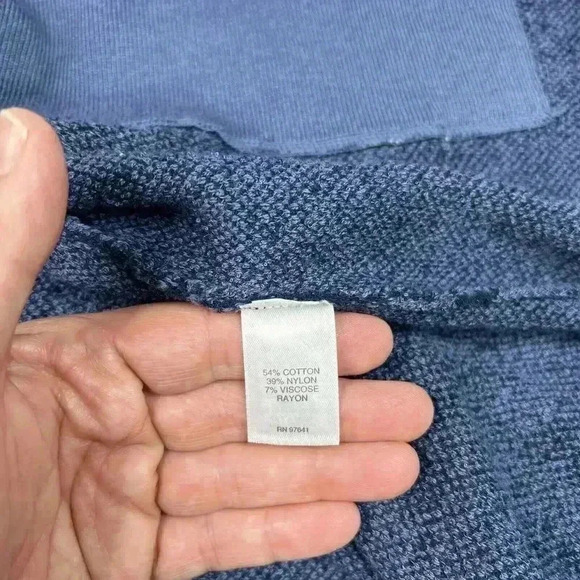 Pure J. Jill Cardigan Blue Intarsia Jacquard Knit Snap Button Long - Picture 8 of 9